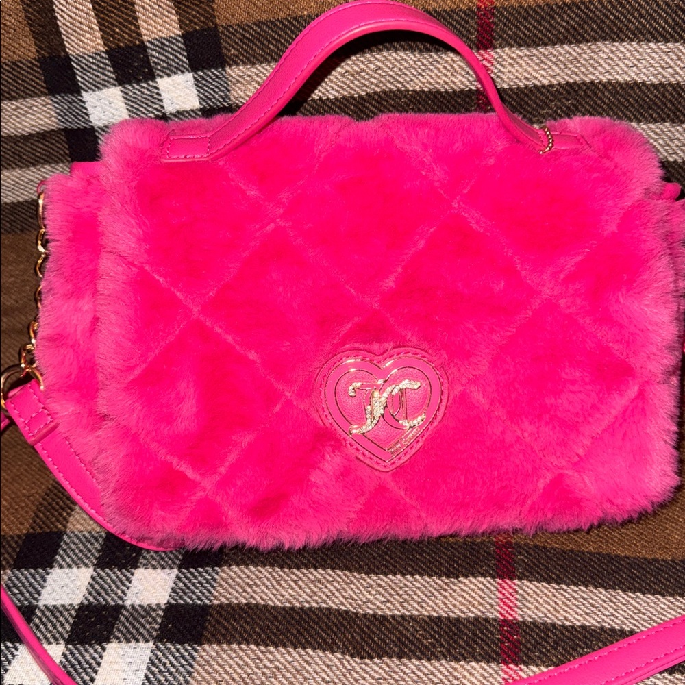 Juicy Couture Pink Faux Fur Crossbody Bag - Picture 2 of 8